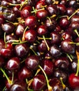 Closeup pile of natural fresh delicious red cherry fruit Royalty Free Stock Photo