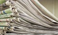 Closeup pile of newspaper Royalty Free Stock Photo