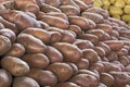 Closeup of pile of potatoes Royalty Free Stock Photo