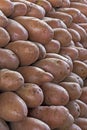 Closeup of pile of potatoes