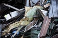 Closeup Of Pile Of Scrap Metal At Demolition Site Royalty Free Stock Photo