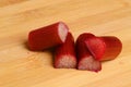 Closeup pile of sliced rhubarb