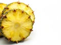 Closeup of pineapple slices isolated on white background Royalty Free Stock Photo