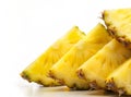 Closeup of pineapple slices isolated on white background Royalty Free Stock Photo