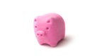 Pink erase in shaped piggy bank - debt erasing concept Royalty Free Stock Photo