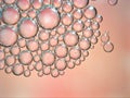 Closeup pink- gold bubbles oil abstract background ,oil droplets and shiny Royalty Free Stock Photo