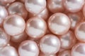 Closeup of pink pearls textured background