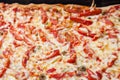 Closeup of pizza with crust and lots of cheese Royalty Free Stock Photo