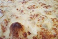 Closeup of bubbling cheese pizza