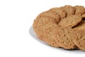 Closeup plate of oatmeal cookies