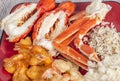 Seafood Plate With Maine Lobster, Crab Legs And Shrimp