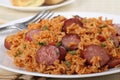 Sausage and Rice Dinner Royalty Free Stock Photo