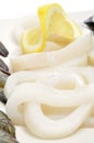 Raw squid rings Royalty Free Stock Photo