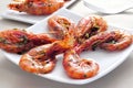 Spanish shrimps with garlic and parsley Royalty Free Stock Photo