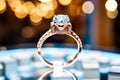 Closeup Of A Platinum Diamond Ring Royalty Free Stock Photo