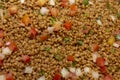 Closeup of platter of wheat germ salad Royalty Free Stock Photo