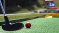 mini golf with red ball Royalty Free Stock Photo