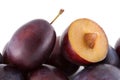 Closeup on plums, fresh fruits