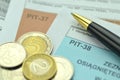 Closeup of polish tax forms Royalty Free Stock Photo