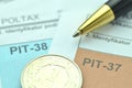 Closeup of polish tax forms Royalty Free Stock Photo