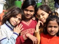 Closeup of poor girls from a new delhi slum