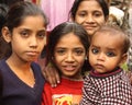 Closeup of poor indian children girls