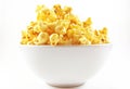 Closeup popcorn in white bowl on isolated background Royalty Free Stock Photo