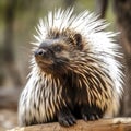 closeup of porcupine loking at camera Royalty Free Stock Photo