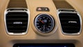 Closeup of Porsche Cayman S dashboard sport chrono clock