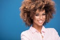 Portrait of afro girl in eyeglasses. Royalty Free Stock Photo