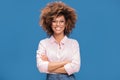 Portrait of afro girl in eyeglasses. Royalty Free Stock Photo