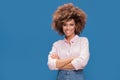 Portrait of afro girl in eyeglasses. Royalty Free Stock Photo