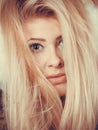 Closeup portrait of attractive blonde woman face Royalty Free Stock Photo