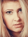 Closeup portrait of attractive blonde woman face Royalty Free Stock Photo