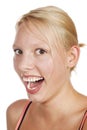 Closeup portrait of a attractive laughing girl Royalty Free Stock Photo