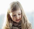 Closeup portrait of a beautiful little girl