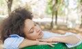 Beautiful Sensual Black Woman Daydreaming In Nature Royalty Free Stock Photo