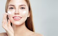 Closeup portrait of beautiful woman with healthy face Royalty Free Stock Photo