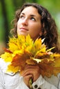 Closeup portrait of beautiful young curly girl Royalty Free Stock Photo