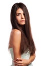 Closeup portrait of a beautiful young woman with elegant long shiny hair Royalty Free Stock Photo