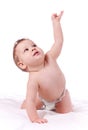 Closeup portrait of boy with outstretched hand