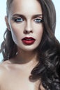 Closeup portrait of brunette woman Royalty Free Stock Photo