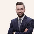 Closeup portrait of a confident middle businessman