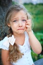Closeup portrait of a crying girl. Royalty Free Stock Photo