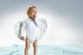 Closeup portrait of a cute little angel - boy Royalty Free Stock Photo