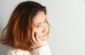 Closeup portrait of cute young business woman