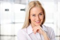 Portrait of cute young business woman smiling Royalty Free Stock Photo