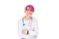 Health care professional, doctor woman with bad attitude Royalty Free Stock Photo