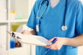 Closeup portrait of a doctor with stethoscope Royalty Free Stock Photo