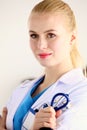 Closeup portrait of a doctor with stethoscope Royalty Free Stock Photo